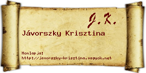 Jávorszky Krisztina névjegykártya
