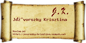 Jávorszky Krisztina névjegykártya