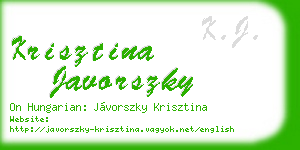 krisztina javorszky business card